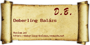 Deberling Balázs névjegykártya