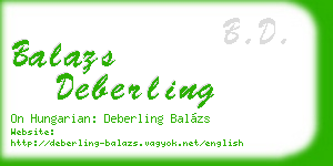 balazs deberling business card